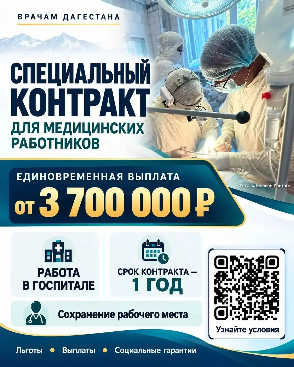 Врачи и медсёстры из Дагестана могут получить от 3,7 млн рублей за контракт на год
